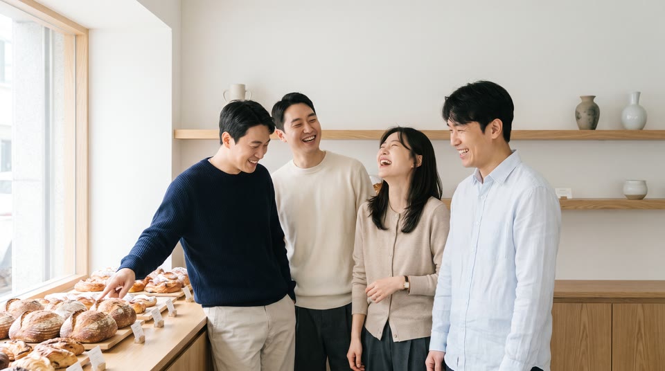 공원 산책로를 나란히 걷는 두 사람의 뒷모습